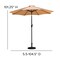 Flash Furniture Tan 9 FT Umbrella and Black Cement Base, 2 PC Set GM-402003-UB19B-TAN-GG - alternate 5